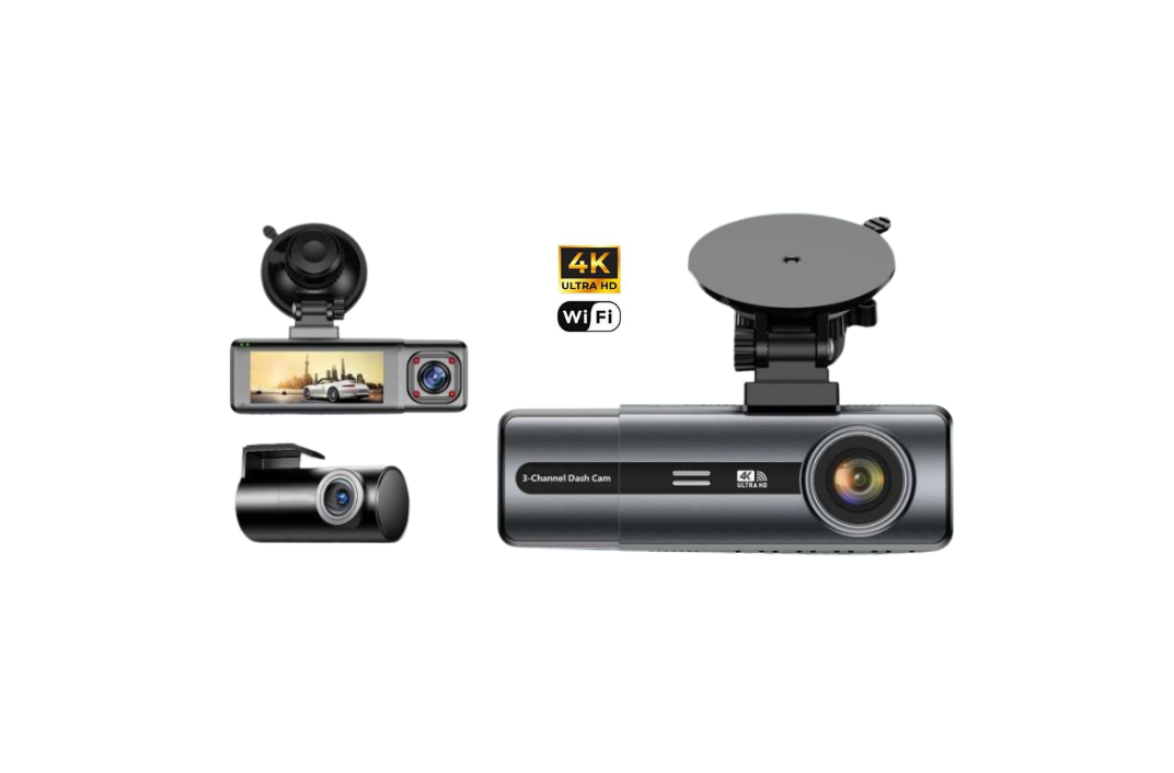 3 EN 1- GRABA DELANTE, INTERIOR Y DETRÁS DEL VEHÍCULO 4K